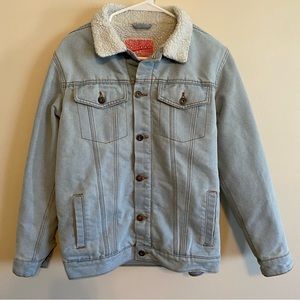 Men’s Brooklyn Cloth Sherpa Jean Jacket Light Denim
